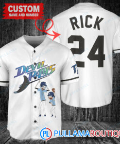 Personalized Tampa Bay Rays Rick and Morty Baseball Jersey White Alternate Replica