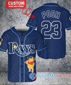 Personalized Tampa Bay Rays Winnie the Pooh Baseball Jersey Navy