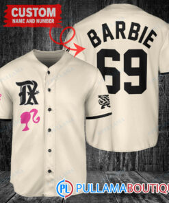 Personalized Texas Rangers Barbie Baseball Jersey Cream