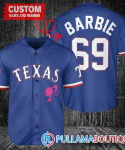 Personalized Texas Rangers Barbie Baseball Jersey Royal