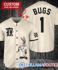 Personalized Texas Rangers Bugs Bunny Baseball Jersey Cream