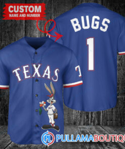 Personalized Texas Rangers Bugs Bunny Baseball Jersey Royal