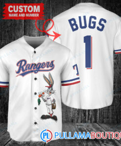 Personalized Texas Rangers Bugs Bunny Baseball Jersey White