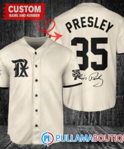 Personalized Texas Rangers Elvis Presley Baseball Jersey Cream