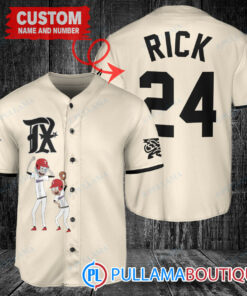 Personalized Texas Rangers Rick and Morty Baseball Jersey Cream