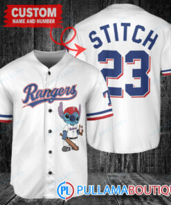 Personalized Texas Rangers Stitch Baseball Jersey White