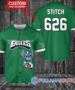 Philadelphia Eagles Stitch Custom Baseball Jersey Kelly Green