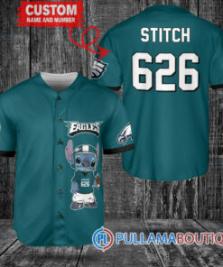 Philadelphia Eagles Stitch Custom Baseball Jersey Midnight Green