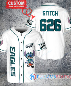 Philadelphia Eagles Stitch Custom Baseball Jersey White