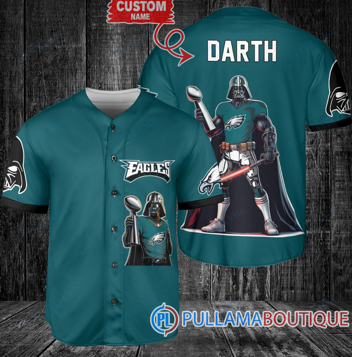 Los Angeles Chargers x Darth Vader Star Wars with Trophy Custom Baseball Jersey Blue