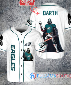 Philadelphia Eagles x Darth Vader Star Wars with Trophy Custom Baseball Jersey White