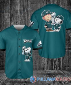 Philadelphia Eagles x Snoopy and Charlie Brown with Trophy Baseball Jersey Midnight Green