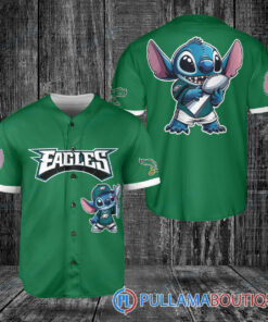 Philadelphia Eagles x Stitch with Trophy Baseball Jersey Kelly Green