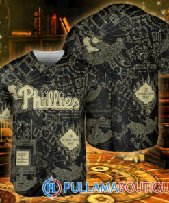 Philadelphia Phillies Harry Potter The Marauders Map Baseball Jersey Black