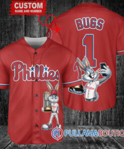 Philadelphia Phillies x Bugs Bunny with Trophy Baseball Jersey Red