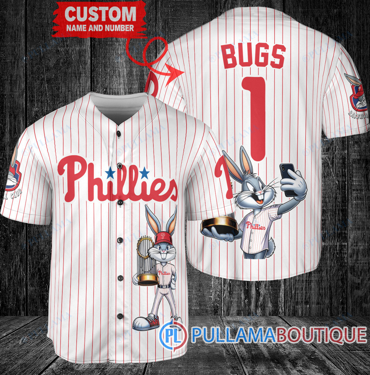 Los Angeles Angels x Bugs Bunny with Trophy Baseball Jersey Red