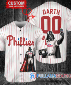 Philadelphia Phillies x Darth Vader Star Wars with Trophy Baseball Jersey White