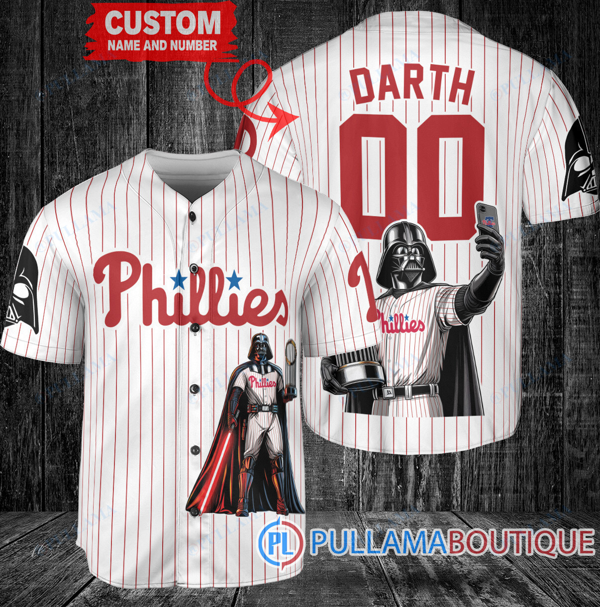 Boston Red Sox x Darth Vader Star Wars with Trophy Baseball Jersey Navy