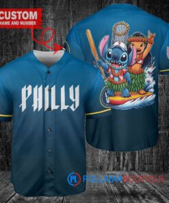 Philadelphia Phillies x Lilo & Stitch with Trophy Baseball Jersey Blue City Connect