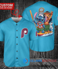 Philadelphia Phillies x Lilo & Stitch with Trophy Baseball Jersey Light Blue