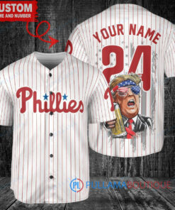 Philadelphia Phillies x Limited Edition with World Series Trophy Custom Baseball Jersey White