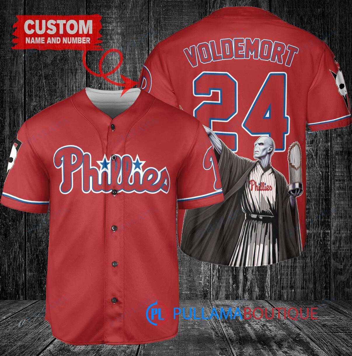 Los Angeles Angels x Lord Voldemort Harry Potter with Trophy Custom Baseball Jersey Cream