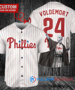 Philadelphia Phillies x Lord Voldemort Harry Potter with Trophy Custom Baseball Jersey White