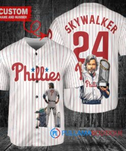 Philadelphia Phillies x Luke Skywalker Star Wars with Trophy Custom Baseball Jersey White