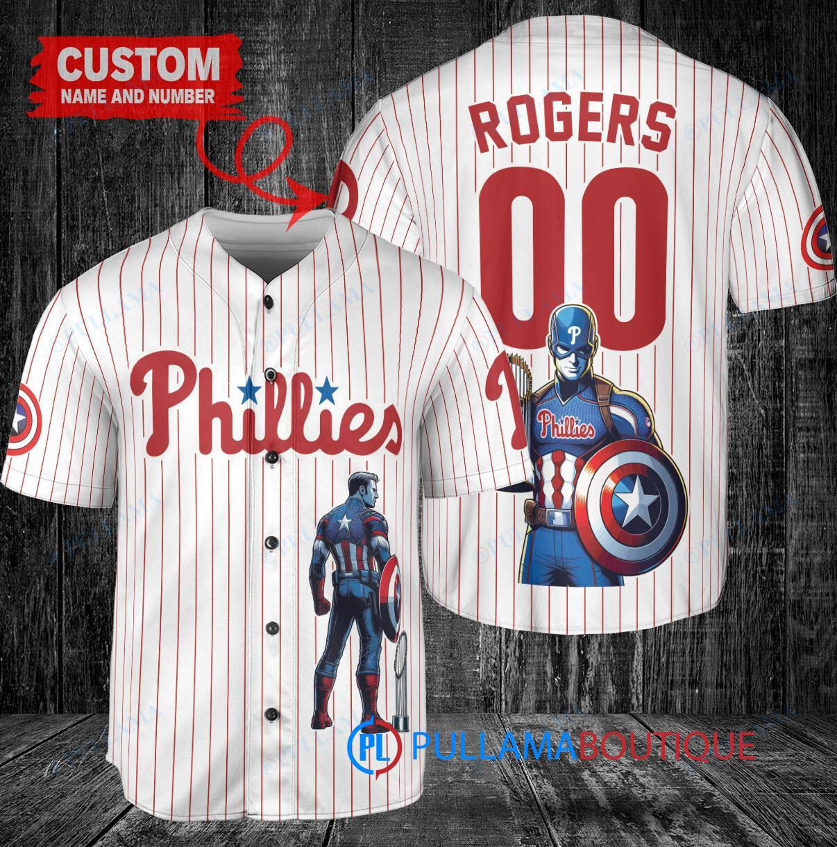 Chicago Cubs x Marvel Captain America Steve Rogers with Trophy Custom Baseball Jersey Navy