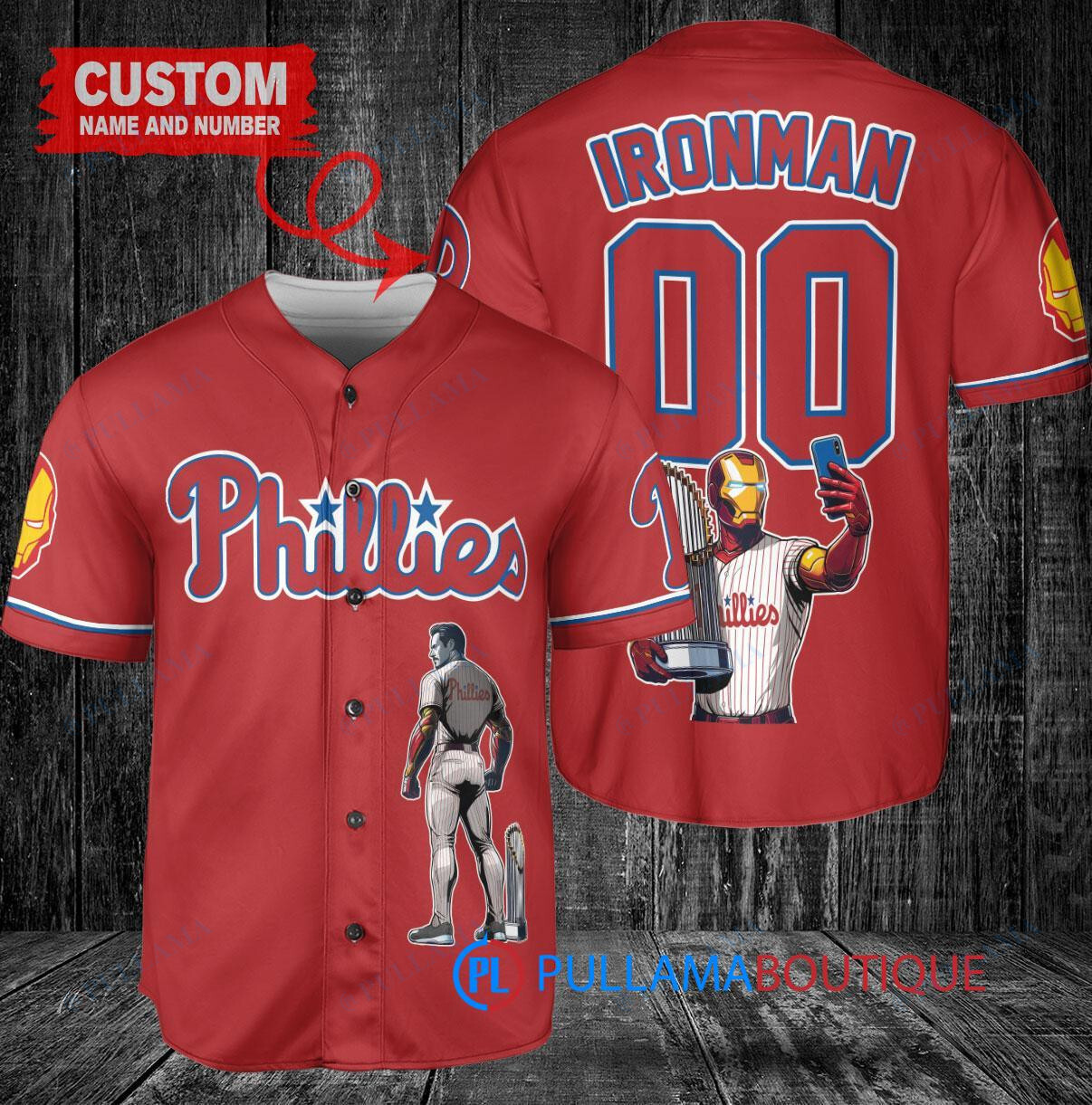 Atlanta Braves x Marvel Iron Man Tony Stark with Trophy Custom Baseball Jersey White