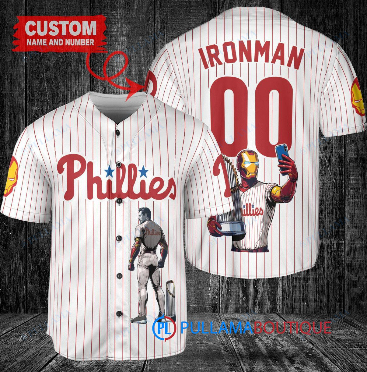 Seattle Mariners x Marvel Iron Man Tony Stark with Trophy Custom Baseball Jersey White