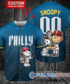 Philadelphia Phillies x Snoopy and Charlie Brown with Trophy Baseball Jersey Blue City Connect