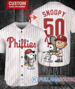 Philadelphia Phillies x Snoopy and Charlie Brown with Trophy Baseball Jersey White