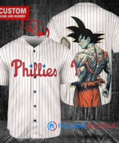 Philadelphia Phillies x Son Goku Kakarot Super Saiyan Dragon Ball Z with Trophy Baseball Jersey White