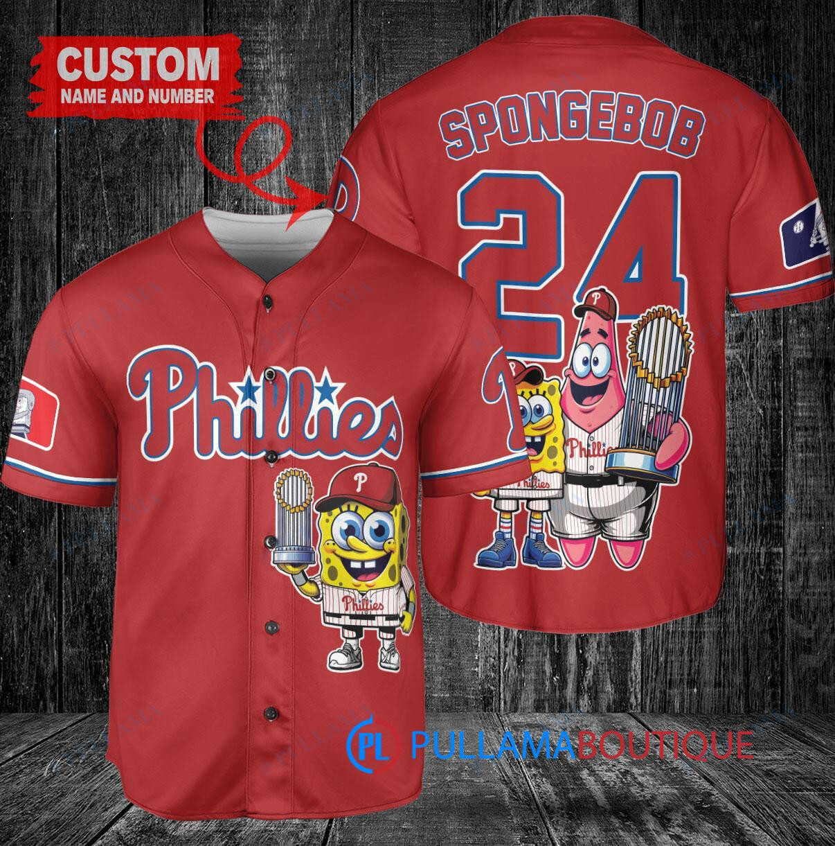 Chicago Cubs x SpongeBob SquarePants with Trophy Custom Baseball Jersey White