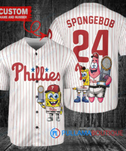 Philadelphia Phillies x SpongeBob SquarePants with Trophy Custom Baseball Jersey White