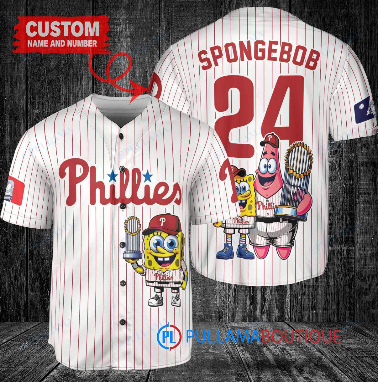 New York Mets x SpongeBob SquarePants with Trophy Custom Baseball Jersey Black