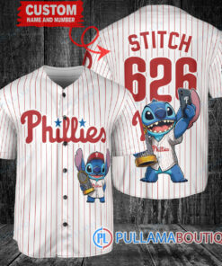 Philadelphia Phillies x Stitch with Trophy Baseball Jersey White