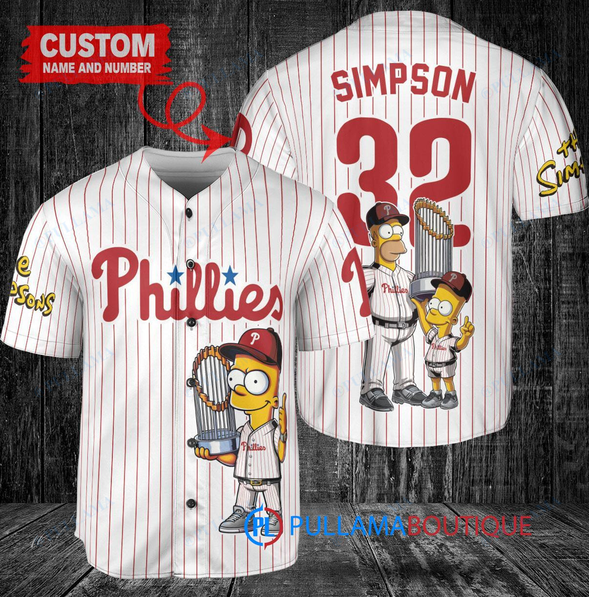 Baltimore Orioles x The Simpsons Bart Simpson, Homer Simpson, Lisa Simpson with Trophy Custom Baseball Jersey Black