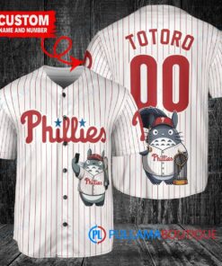 Philadelphia Phillies x Totoro Studio Ghibli with Trophy Custom Baseball Jersey White