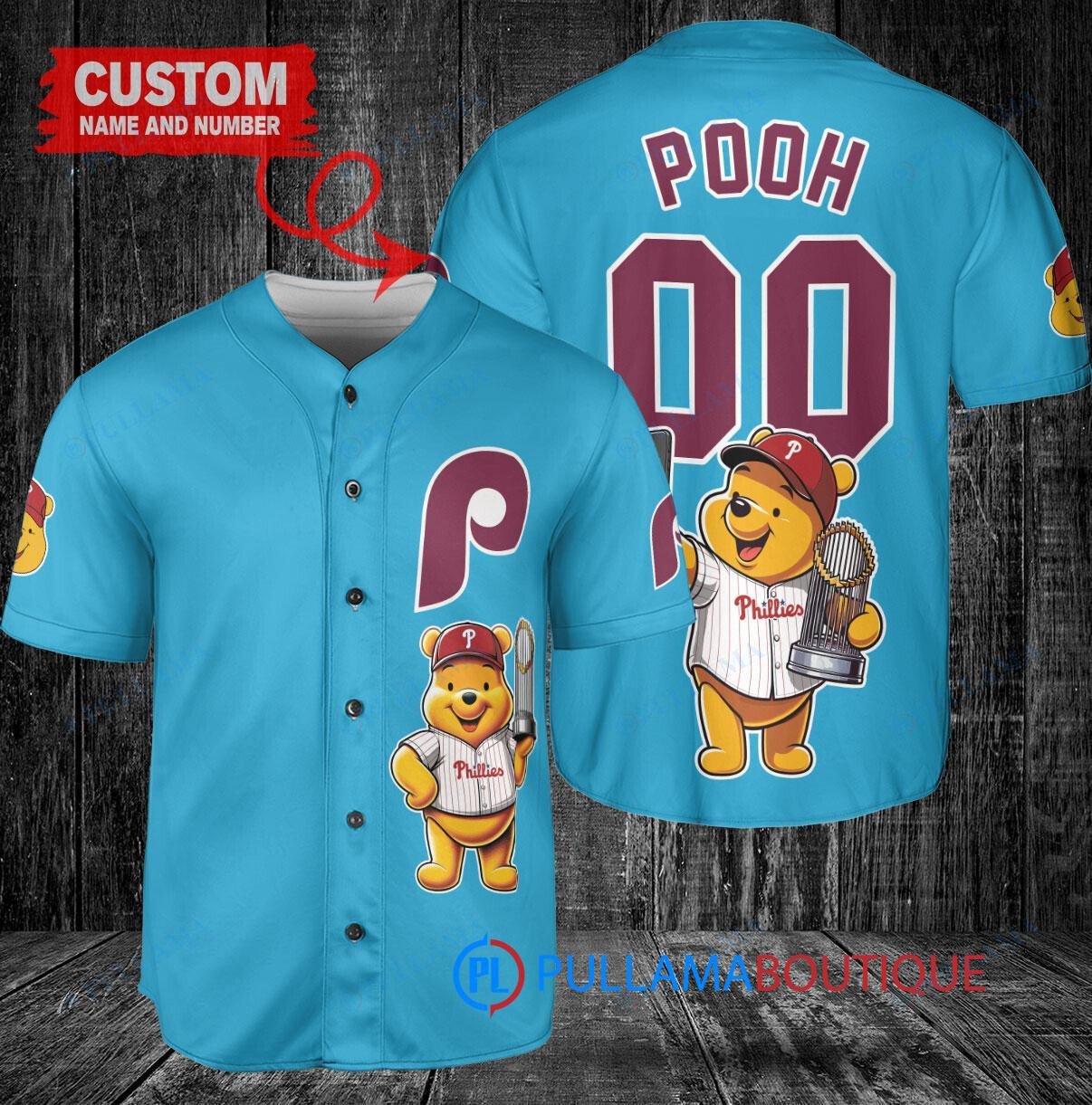 San Diego Padres x Winnie the Pooh with Trophy Custom Baseball Jersey Brown