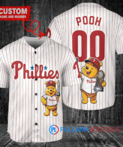 Philadelphia Phillies x Winnie the Pooh with Trophy Custom Baseball Jersey White