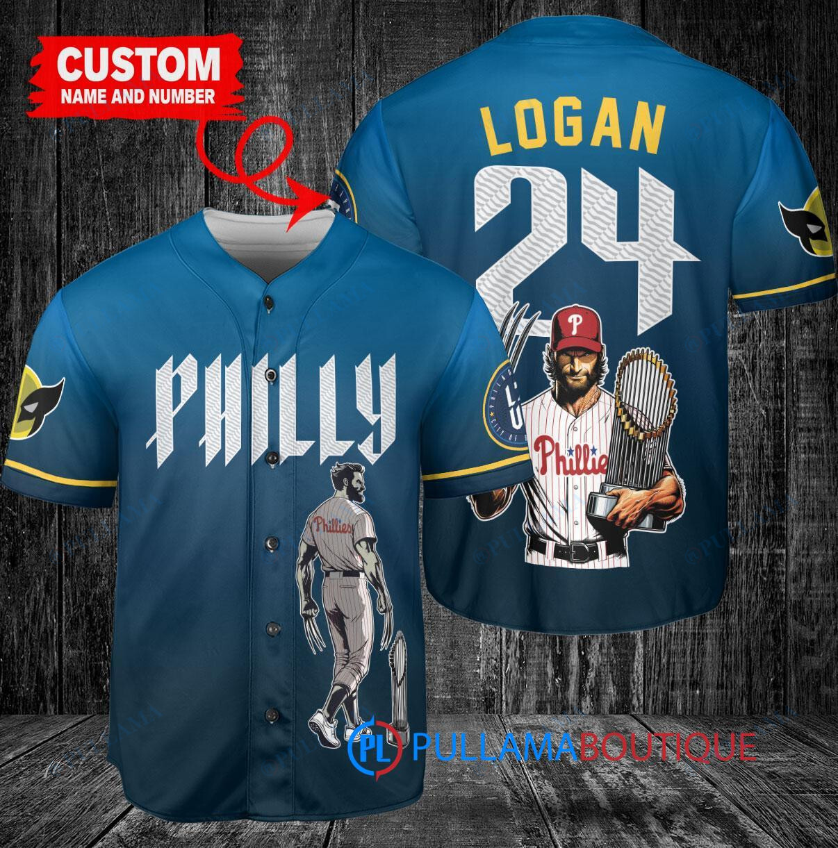 Houston Astros x Wolverine Logan with Trophy Custom Baseball Jersey White