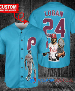 Philadelphia Phillies x Wolverine Logan with Trophy Custom Baseball Jersey Light Blue