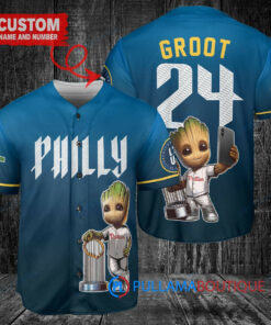 Phillies Baby Groot Marvel Guardians Of The Galaxy Baseball Jersey Blue