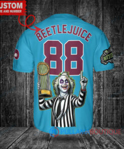 Phillies Beetlejuice Halloween World Series Trophy Baseball Jersey Blue