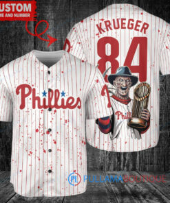 Phillies Freddy Krueger Halloween World Series Trophy Baseball Jersey White