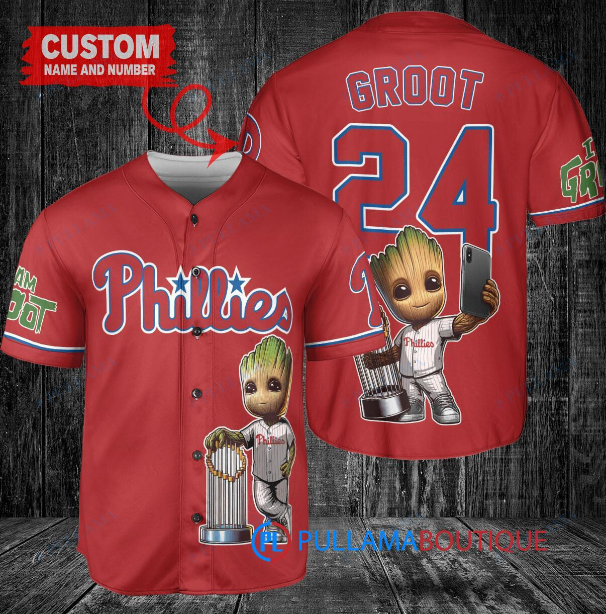 Cincinnati Reds x Baby Groot Marvel Guardians Of The Galaxy with Trophy Custom Baseball Jersey Gray