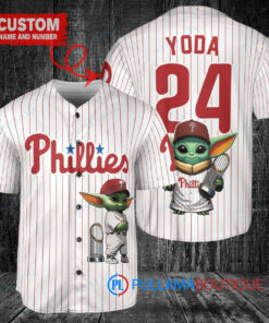 Phillies x Baby Yoda Star Wars Mandalorian Trophy Baseball Jersey White