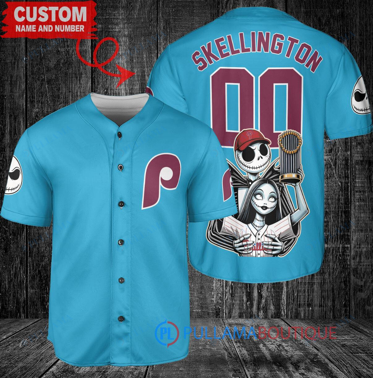 Arizona Diamondbacks Jack Skellington Sally World Series Trophy Baseball Jersey White